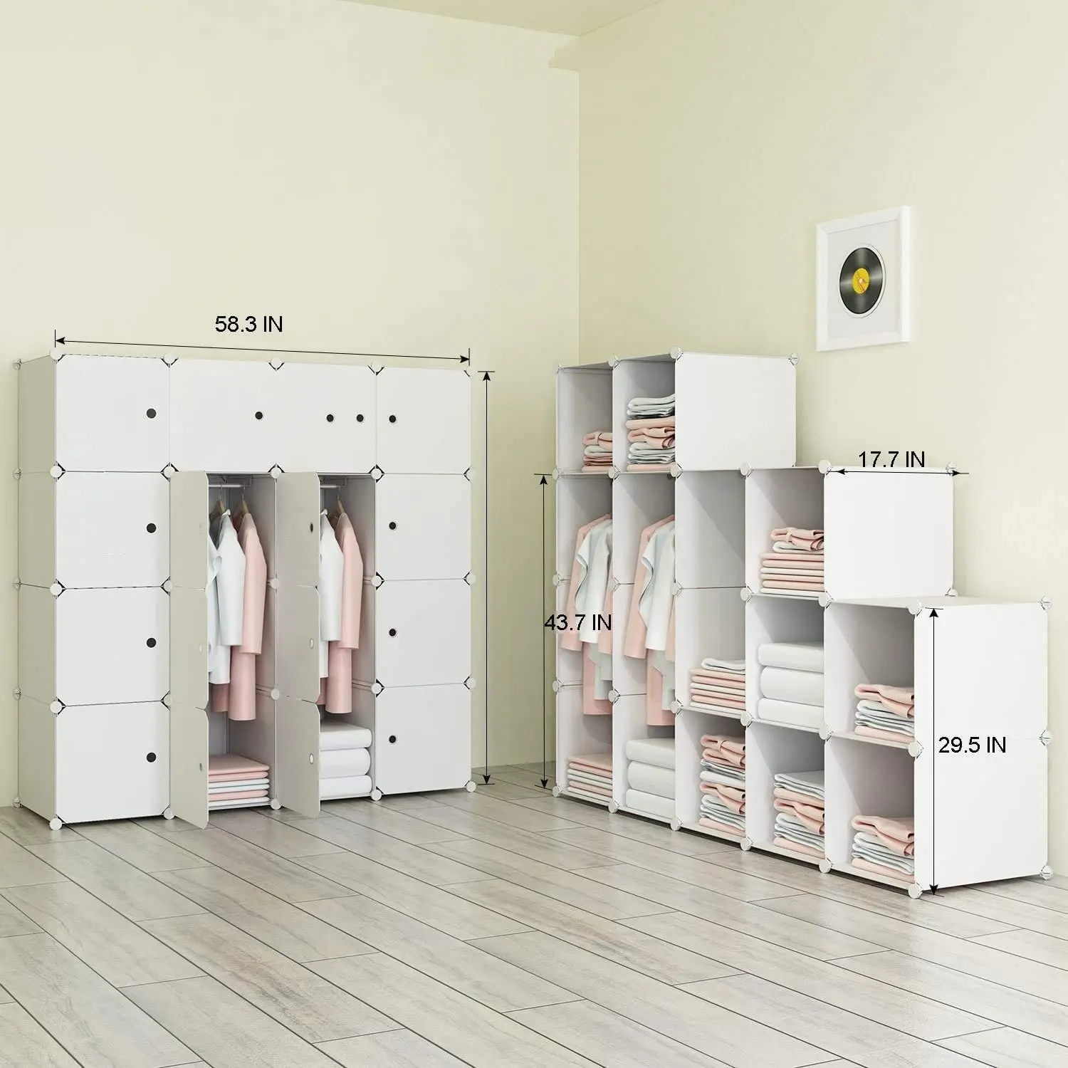 Foldable Wardrobe Plastic Combination Children's Wardrobe DIY Piece Wardrobe Folding And Assembling Storage Cabinet