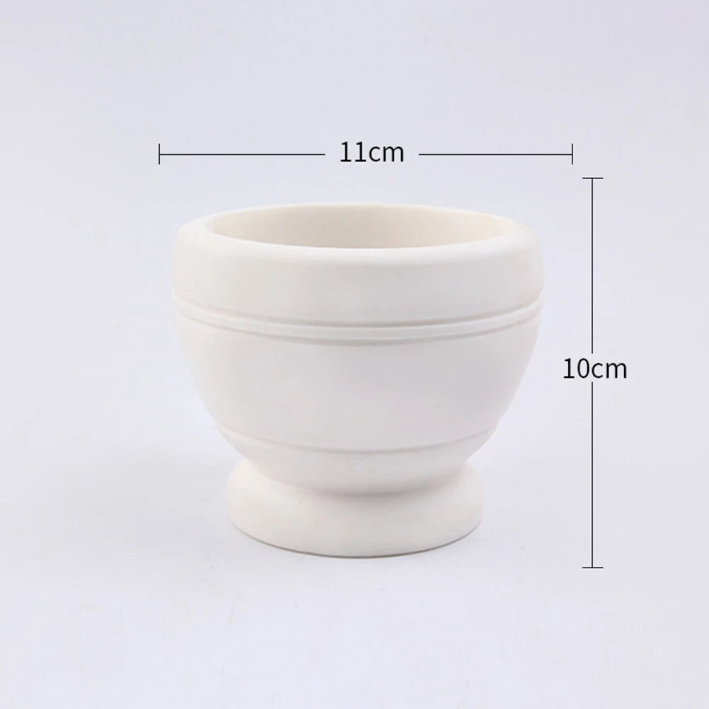 

Kitchen Household Garlic Crushing Pot Pedestal Bowl Pestle Set White Spice Tool Easy Clean Ergonomic Design