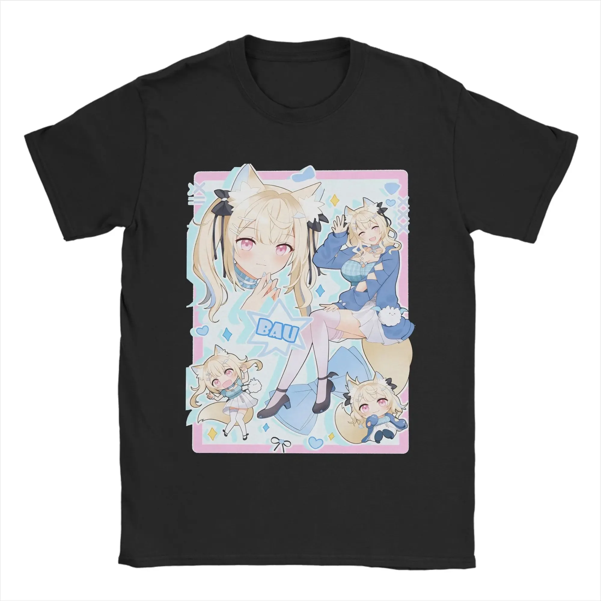 

Футболка Bau Bau Fuwamoco, подходит для всех сезонов, больших размеров, унисекс, стильная одежда, с короткими рукавами, классическая, для пар, хит продаж