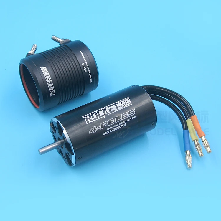 ROCKET 4074 4082 4092 4-Pole Brushless Sensorless Waterproof Motor+Water-Cooling Jacket Set RC Model Boat 2000/1900/1100/1520KV