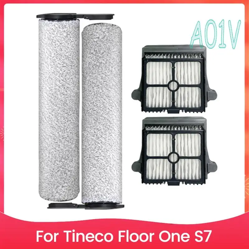 A01V-Roller Fortineco Floor One S7 قطع غيار المكنسة الكهربائية بالبخار قطع غيار دوارة بديلة لمرشحات HEPA فرشاة دوارة
