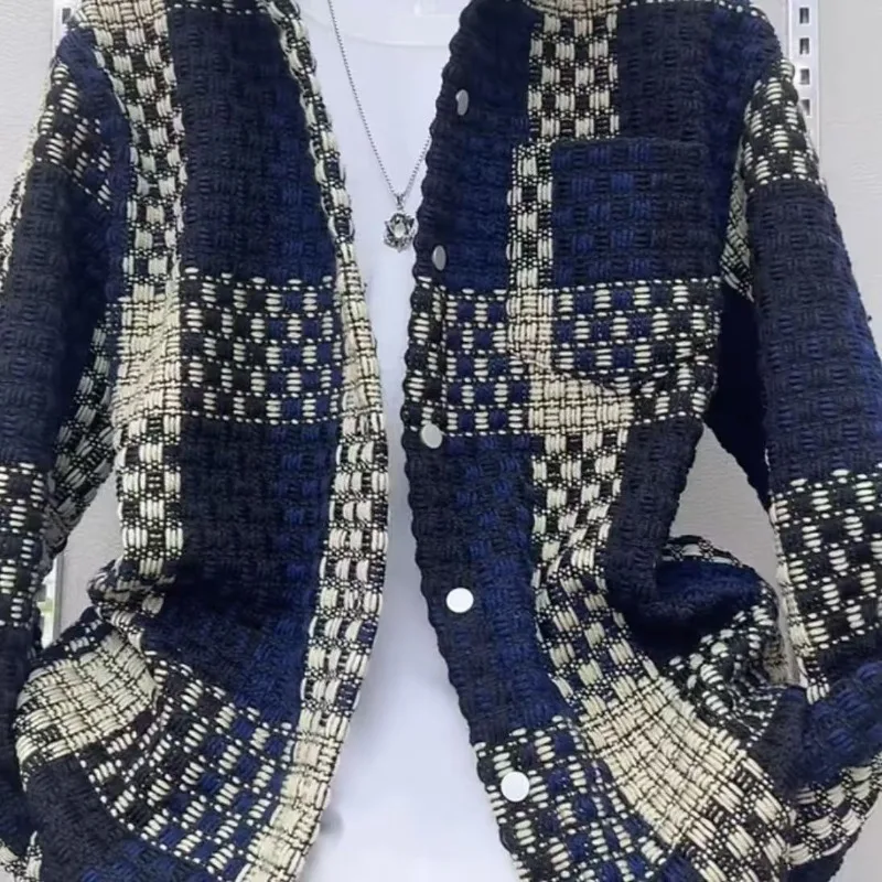 الجديد الخريف والشتاء الرجال عارضة العصرية مجموعة قطعتين الكورية نمط معطف قميص المتناقضة اللون يطبع الأزياء العصرية جدا #4