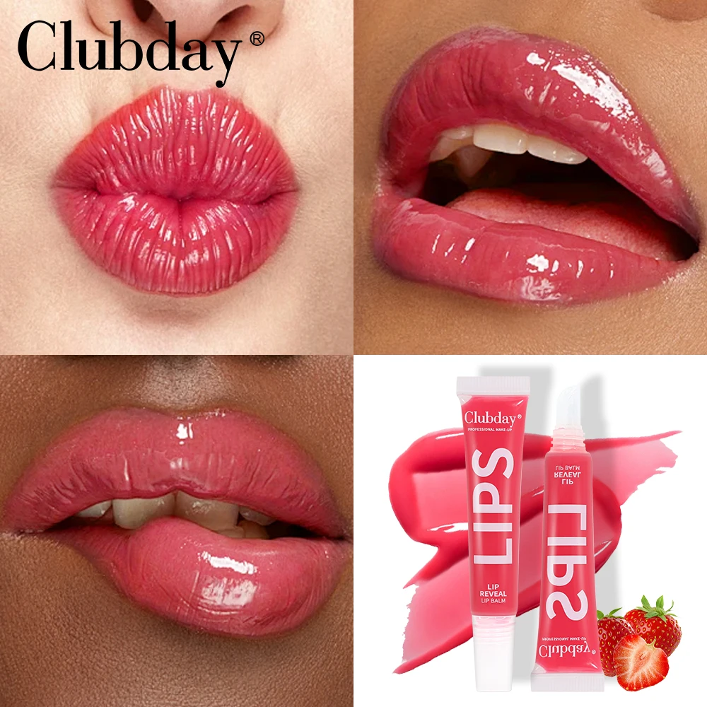 Clubday 9 Color Fruit Lip Oil Lasting Moisture Lip Balm Lip Gloss Makeup For Women Transparent Lip Glaze Portable Daily Makeup