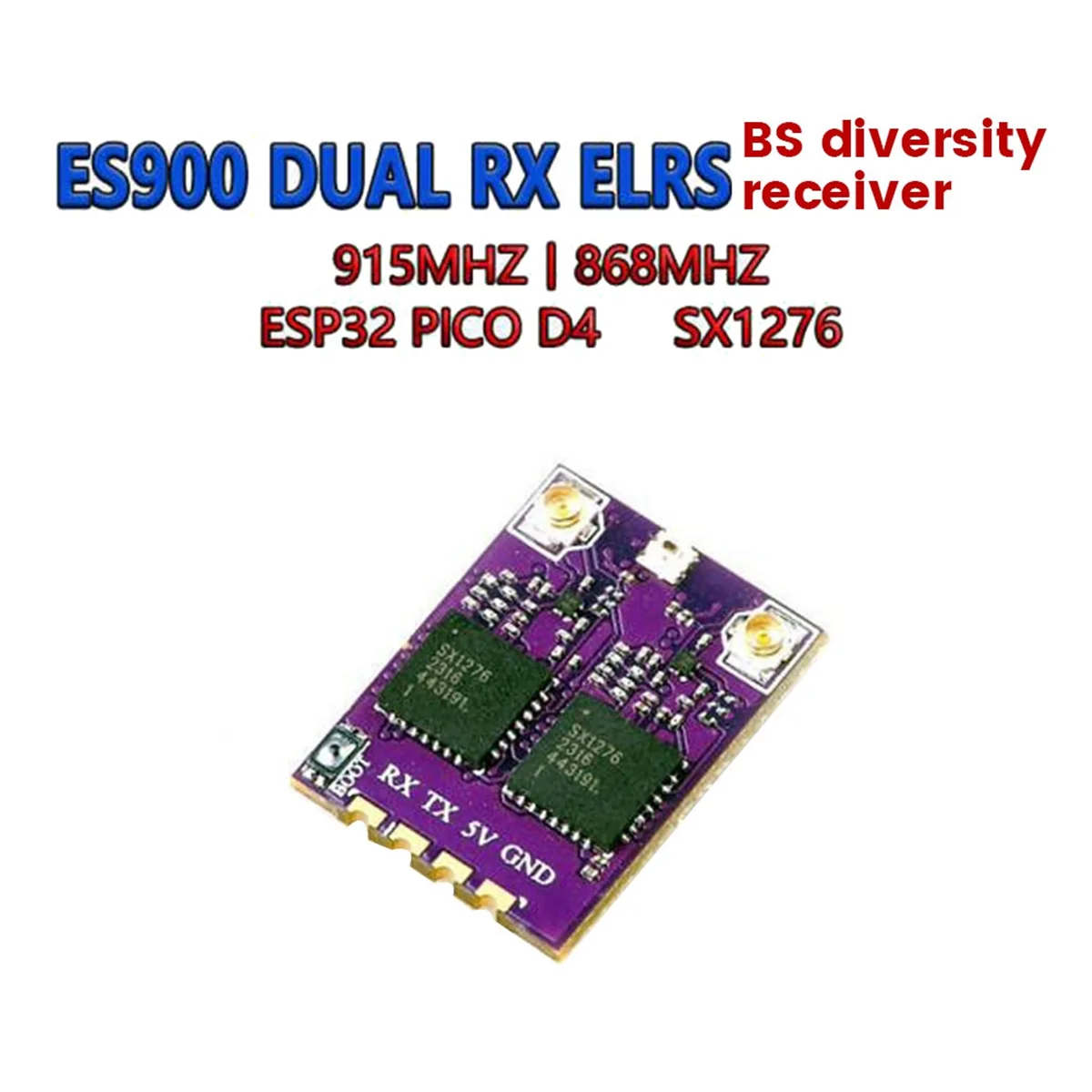 ES900 DUAL RX ELRS Diversity Receiver 868MHz Built-in TCXO for FPV Long Range Drone RC Airplane