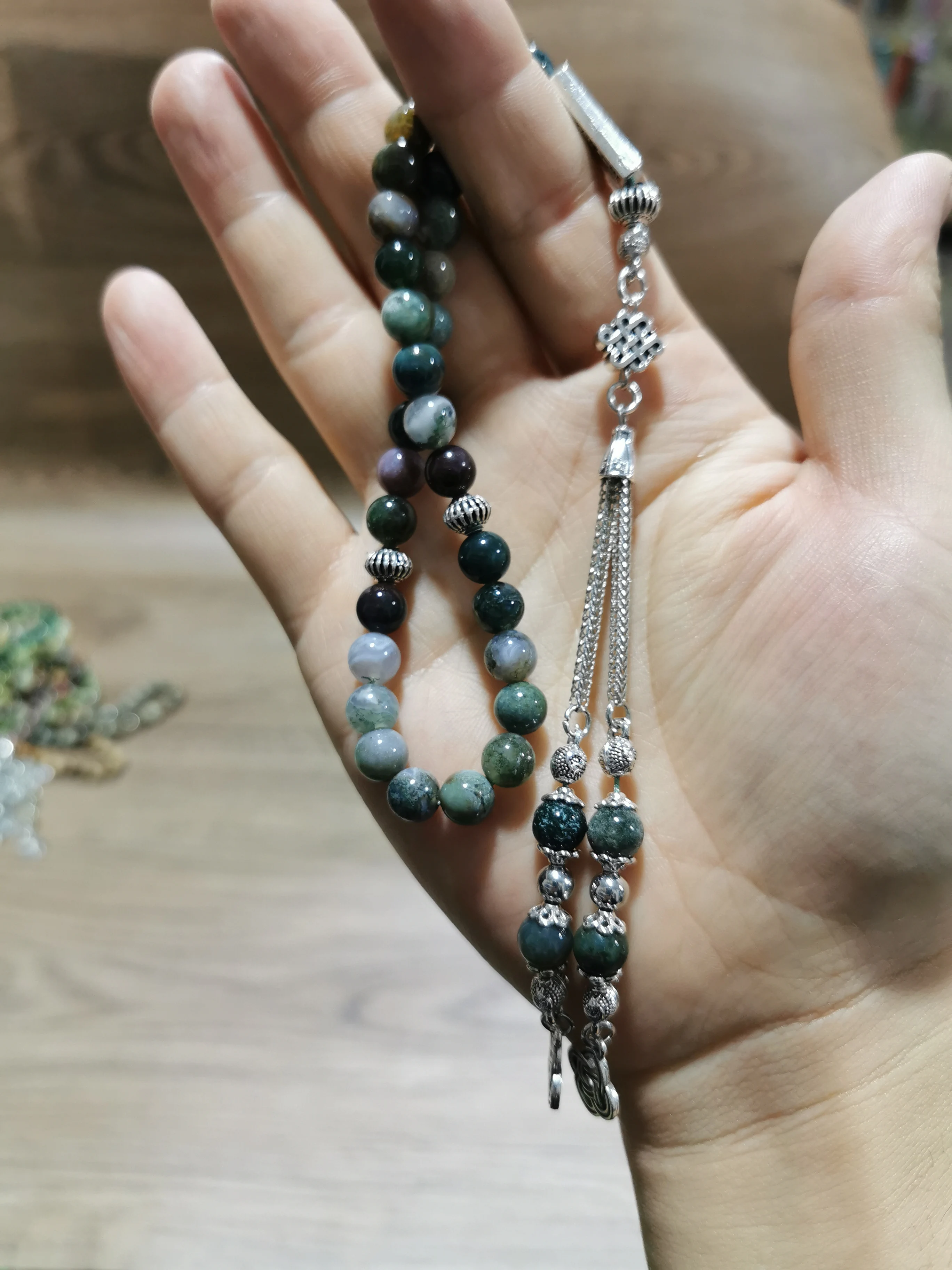 Misbaha Tasbih islam sibha natural india agate stone allah prayer beads muslim rosary 6 buyers