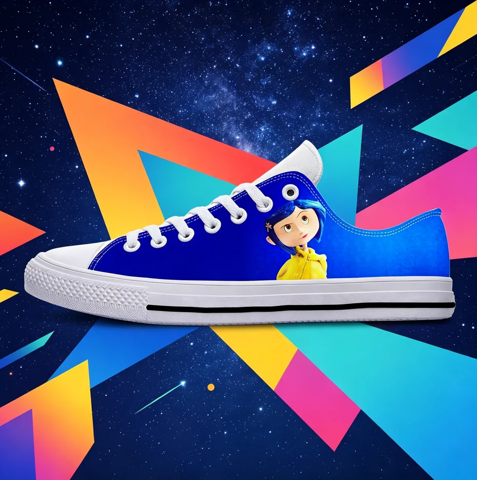 

Coraline 3D Print Sneakers Unisex Horror Movie Character Breathable Lightweight Shockproof Street Style Casual Daily Outdoor Wal