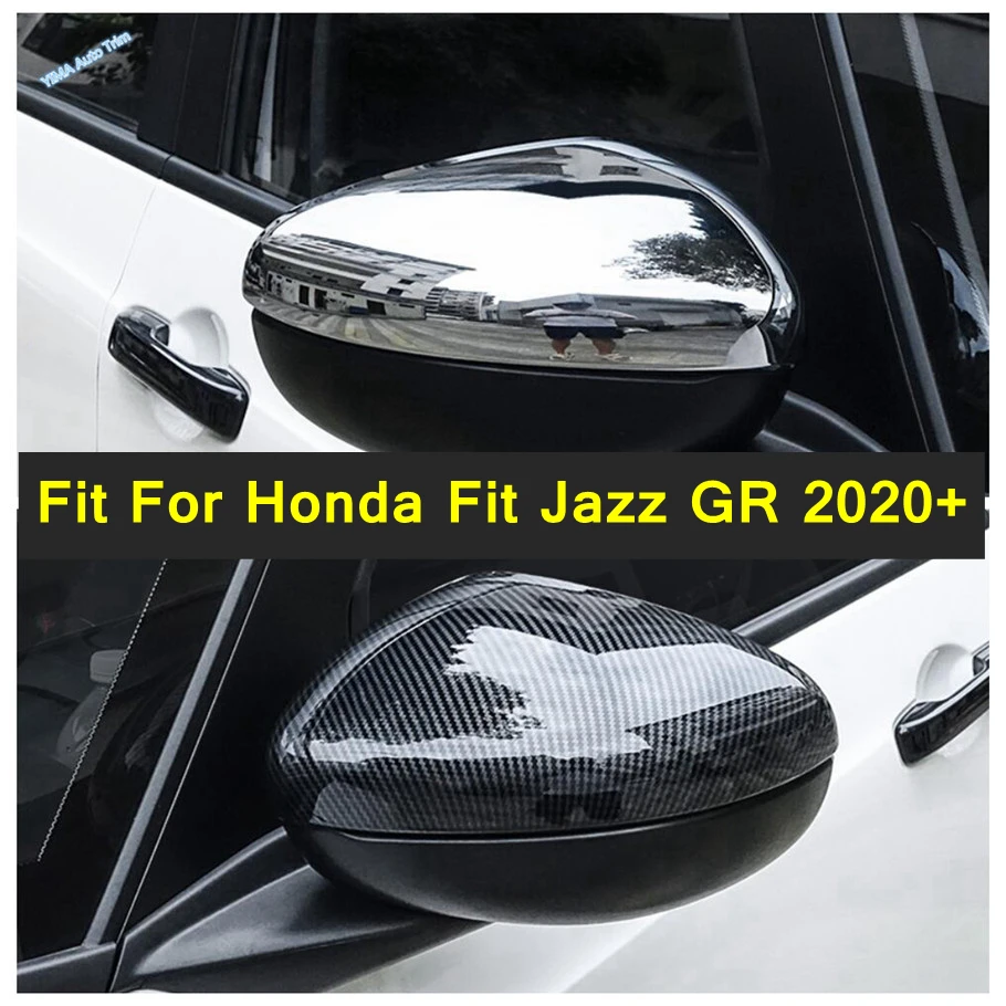 

ABS Car Rearview Mirror Protector Cover Trim Fit For Honda Jazz GR 2020 2021 2022 Carbon Fiber Look / Shiny Exterior Accessories