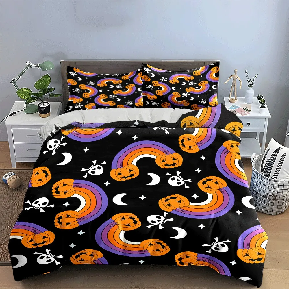 Halloween-Themed Decor Set Design Exquisite three-piece bedding set gift for kids and adults