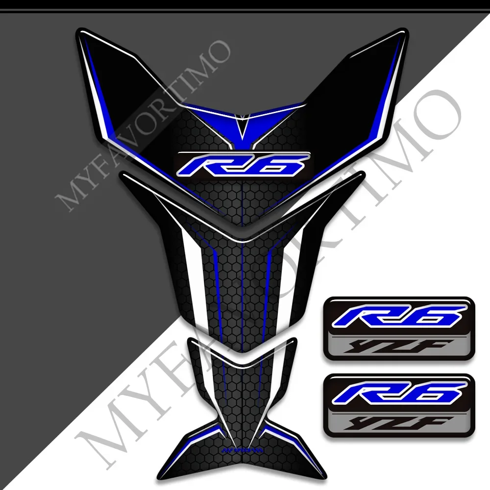 Tank Pad Fuel Protector Emblem Badge Logo Stickers Decal Knee For YAMAHA YZF-R6 YZF R6 YZFR6 2016 2017 2018 2019 2020 2021 2022