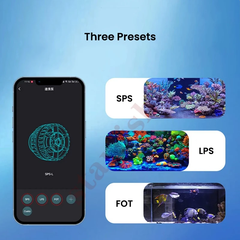 ZKSJ 4th Generation Smart Slim WiFi App Remote Control Saltwater Aquarium Wavemaker for Fish Tank