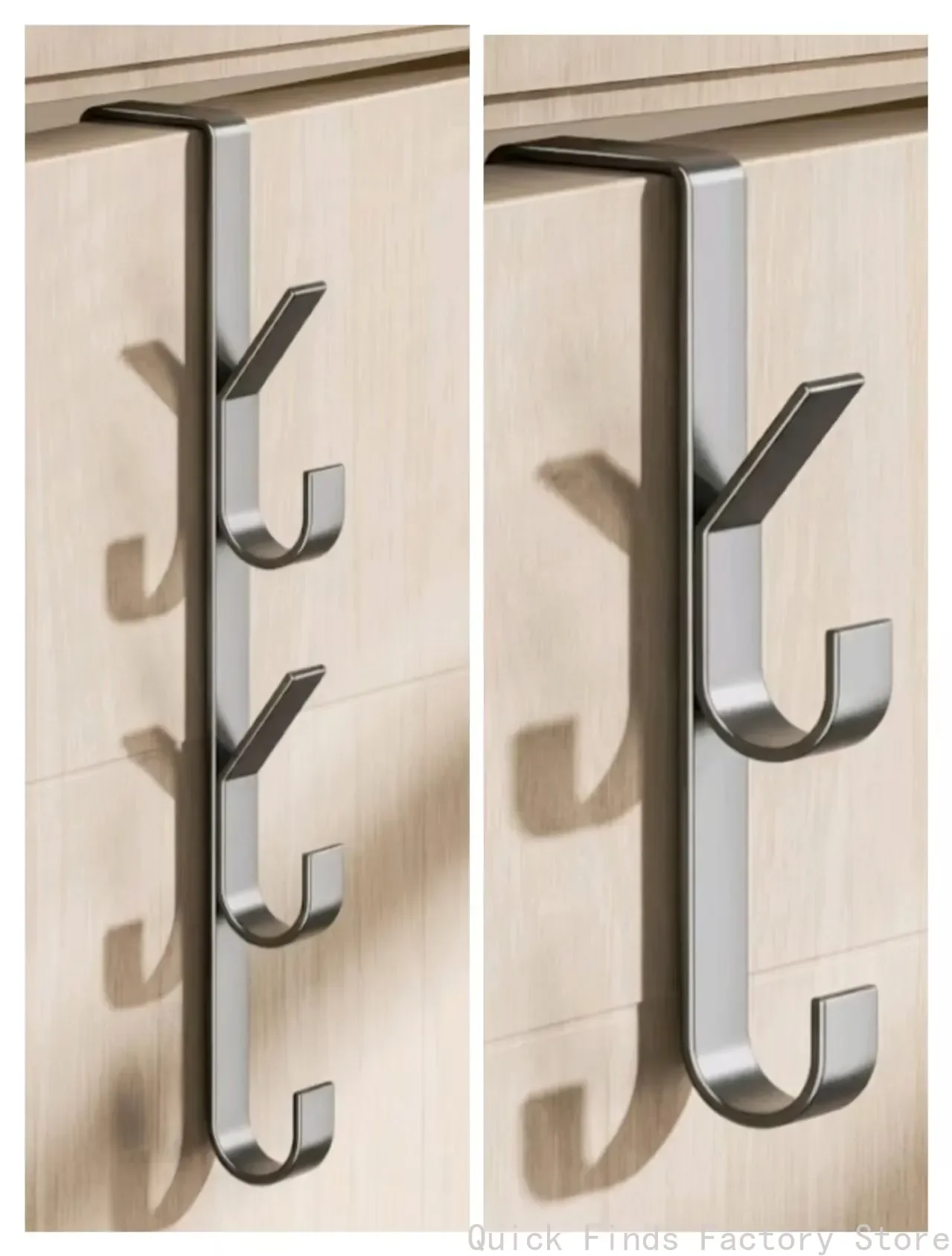 3/5/7 Door-Mounted Non-Drilled Hooks, Suitable for Storing Clothes, Hats, Bags at the Entrance of Dormitories or Bedrooms.