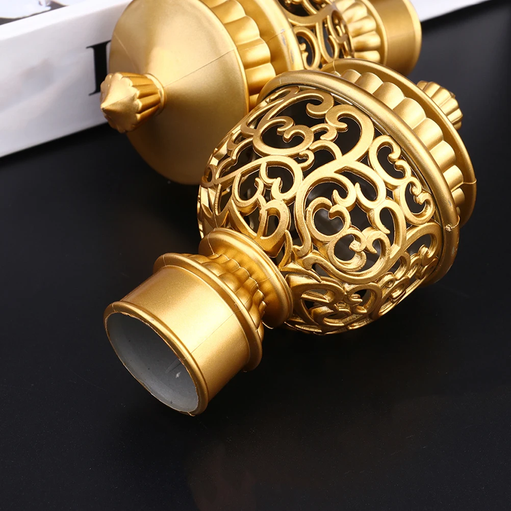 

10pcs European Curtain Rod Accessories Gold Decorative Pole Ends Curtains Supplies Drape Rod Tips Curtain Pole Finials