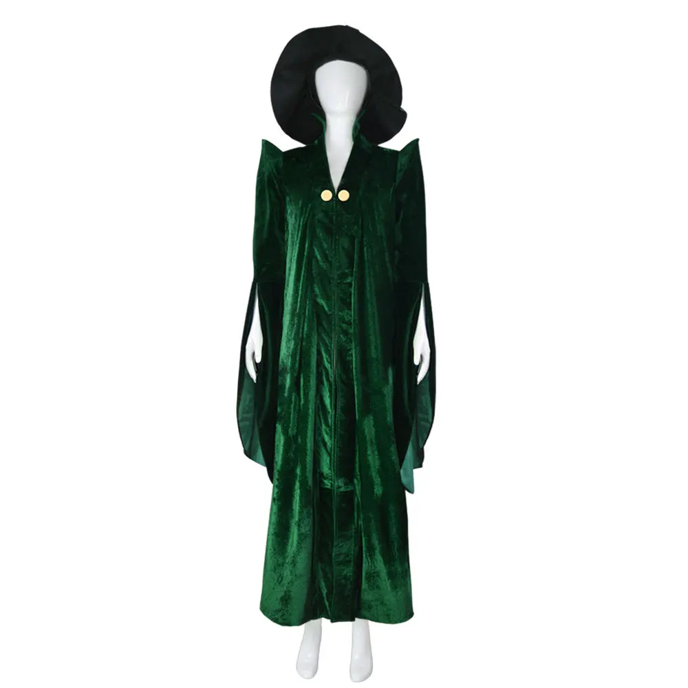 Anime Cosplay Minerva McGonagall Traje, Manto De Veludo Verde, Robe De Cabo, Vestido De Halloween, Terno De Carnaval, Feito Sob Medida