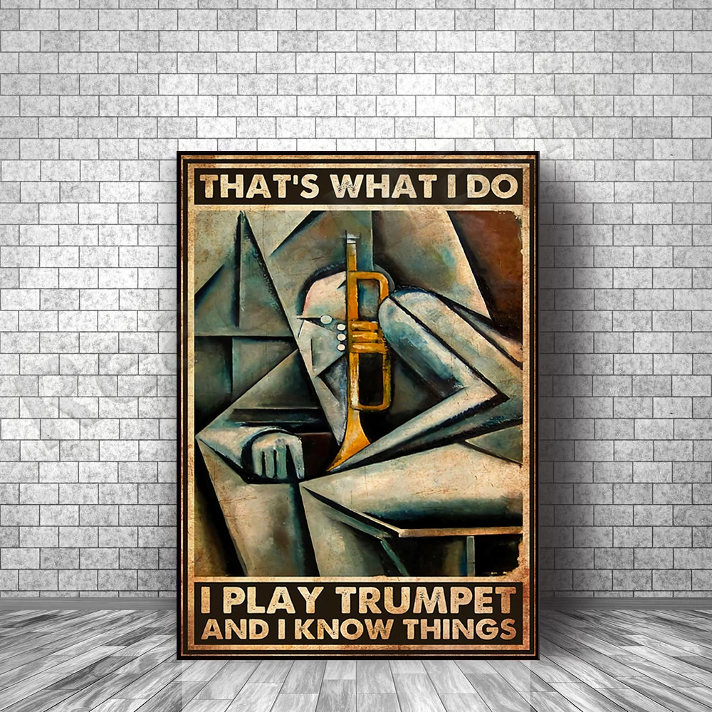 This Is What I Do I Play Trumpet, Things I Know Poster, Trumpet Poster Watercolor, Jazz Wall Poster, Musician Gift