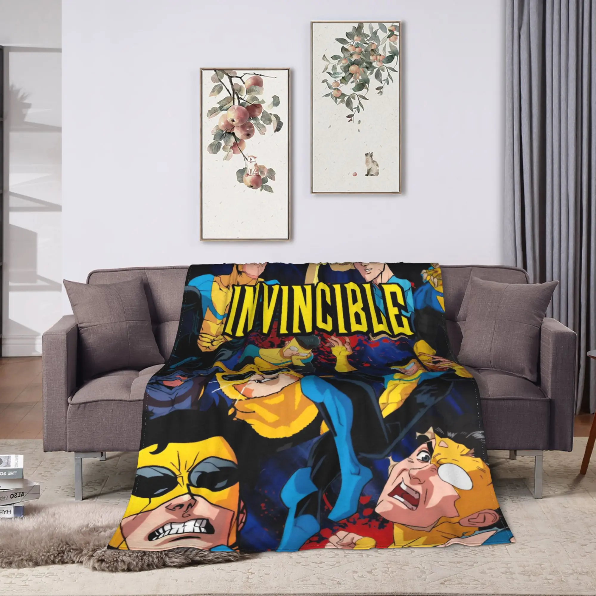 Funny Invincible Expressions Blanket Quality Soft Warm  Throw Blanket Autumn Travel Office Outdoor Novelty Bedspread