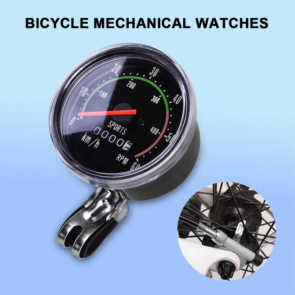 Mechanical Bike Speedometer Classic Mountain Road Bike Computer Waterproof Cycling Odometer Stopwatch Tachometer Gauge