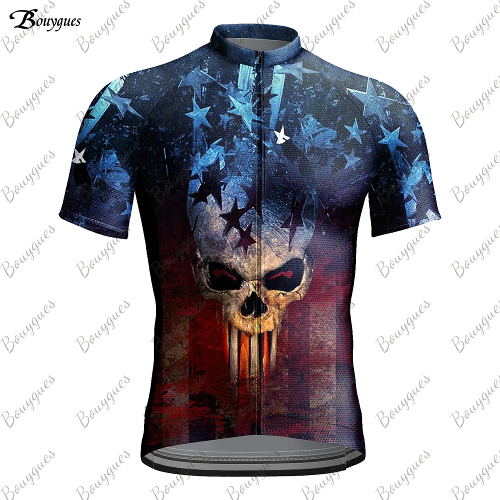 2023 Skull Cycling Jersey Men MTB Maillot Shirts Bicycle Clothing Mountain Bike Men\'s T-Shirt Wear Summer Outfit Clothes Jumper