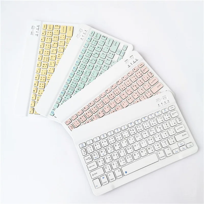 10 inch Portable Mini Wireless Bluetooth Keyboard For Tablet Laptop Smartphone iPad IOS Android Phone Russian Spanish Arabic