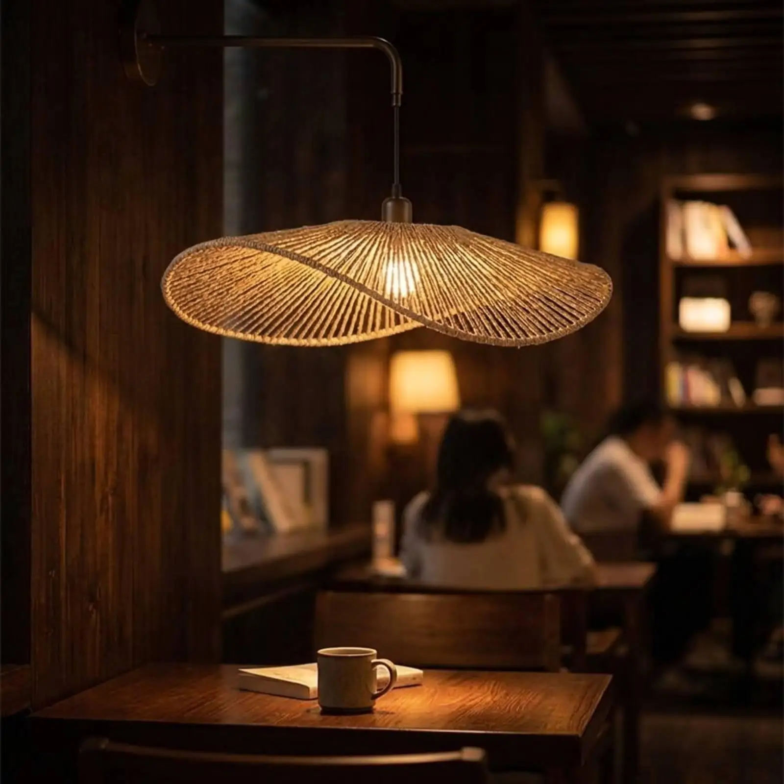 Paper Rope Lampshade Cozy Woven Lampshade Lightweight for Bedroom, Cafe