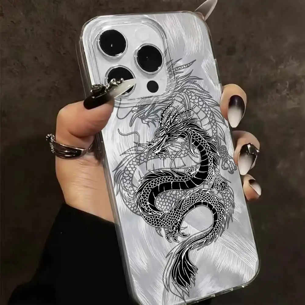 Case For Itel R4S P55 4G 5G S23+ P40 P40Plus Cool Dragon Glitter Laser Dreamy For Itel A04 A05S A70 A60 S Clear Bumper Cover