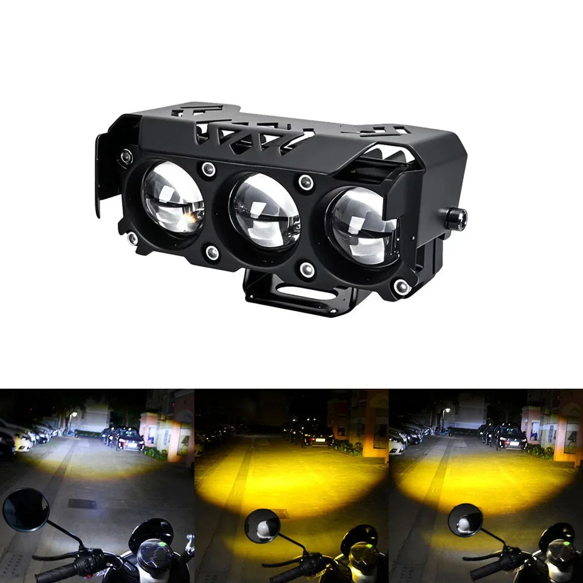 

Motorcycle LED Lens Spotlights Auxiliary Fog Light High Power Dual Color Headlight Driving Lamp for Motorcycle ATV SUV