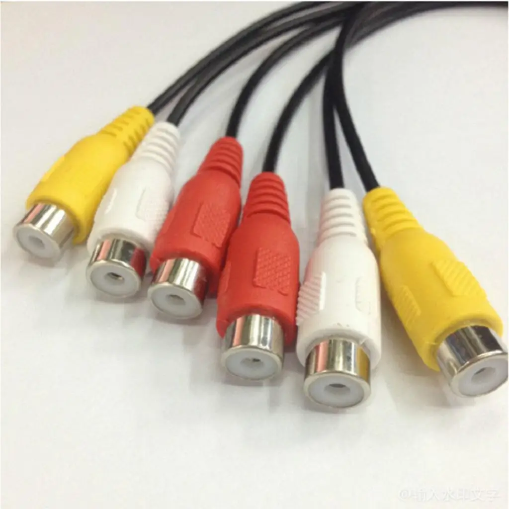 6 Kabel RCA USB Female ke 3 RCA Male Splitter AV Kabel Adaptor untuk AV