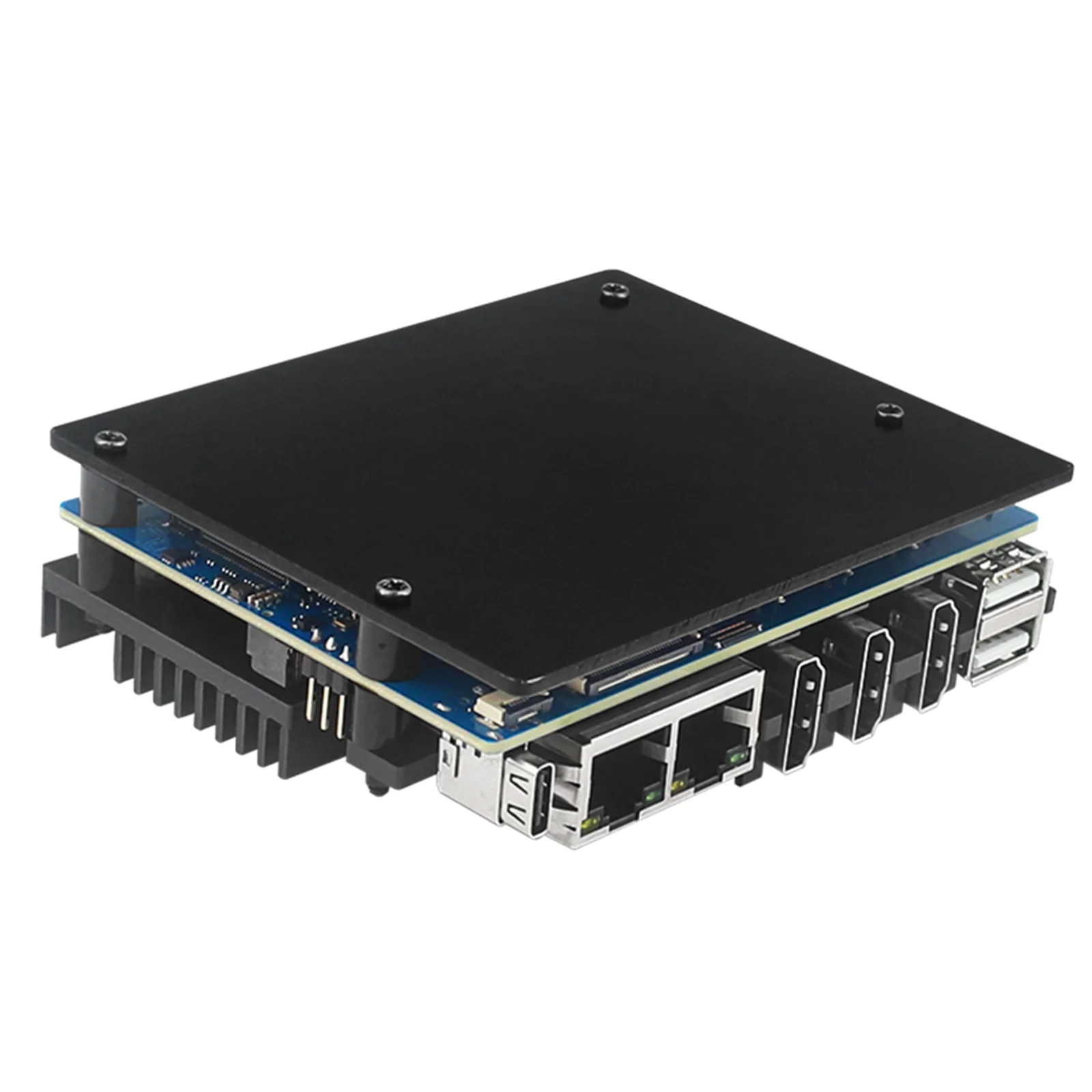 1 قطعة ل Orange Pi 5 Plus الألومنيوم حالة نشط السلبي المعادن التبريد الضميمة مع مروحة التبريد المبردات قذيفة معدنية الإسكان