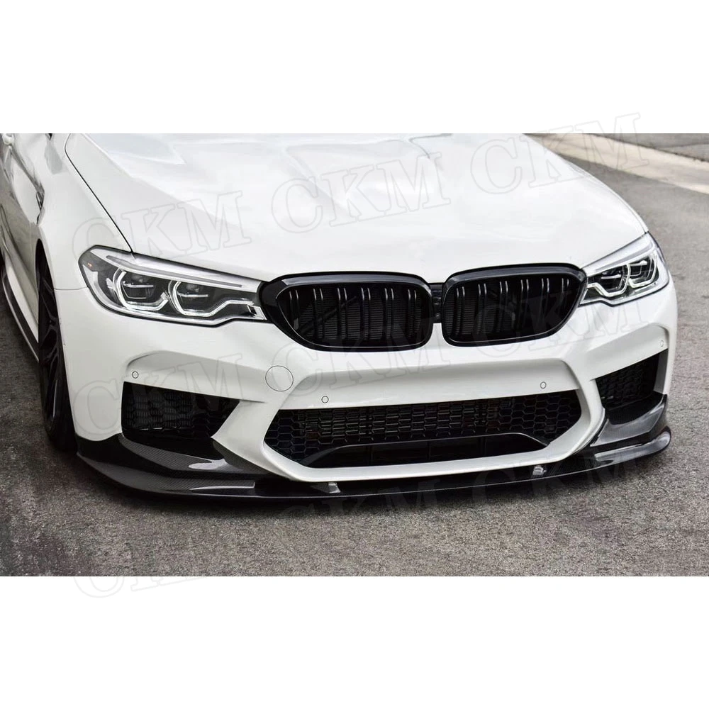 CKMUUER ألياف الكربون الجبهة حافة مصد السيارة المفسد لسيارات BMW G30 تغيير إلى F90 M5 الوفير 2018 2019 FRP الذقن مجرفة مجموعات هيكل السيارة