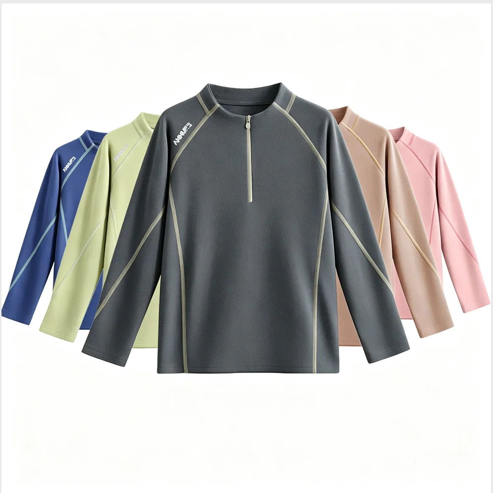 Boys Clothes Winter Half Zip Jacket Fleece Base Layer Thermal Shirt Toddler Girl Pullover Teenage Sweatshirt Functional Clothing
