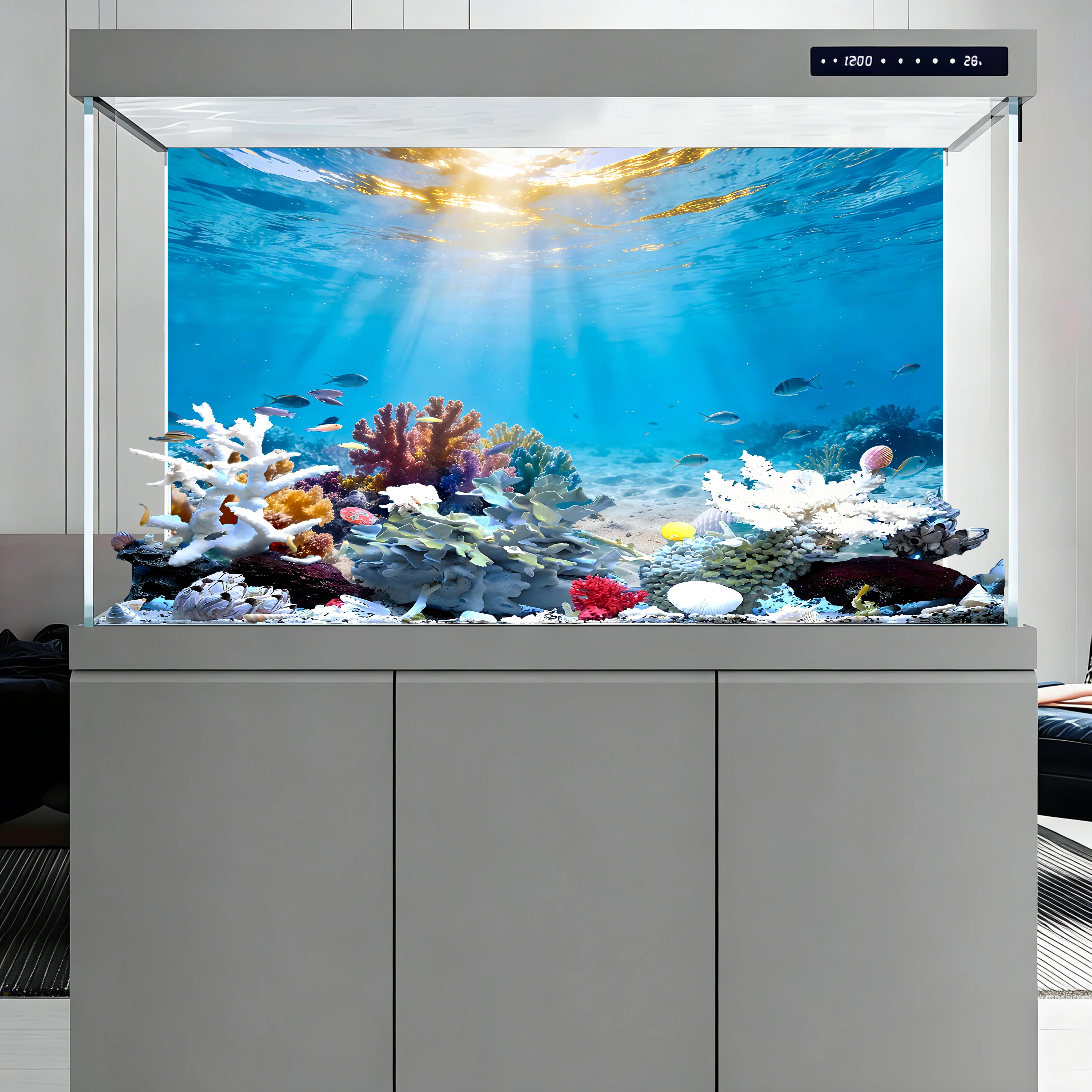 アンダーウォーターワールド、水槽背景画、水槽ステッカー、前面 - Aquarium Fish Background のレビューと価格