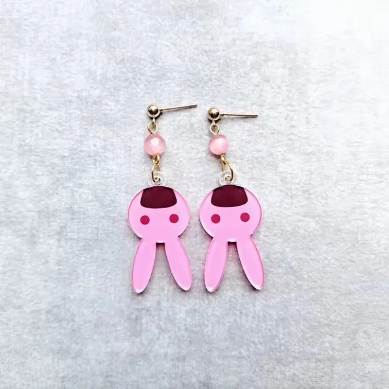 Anime BanG Dream Imai Lisa Cosplay Necklace Earrings Girl Eardrop Cute Rabbit Pendant Ear Clip Jewelry Accessories