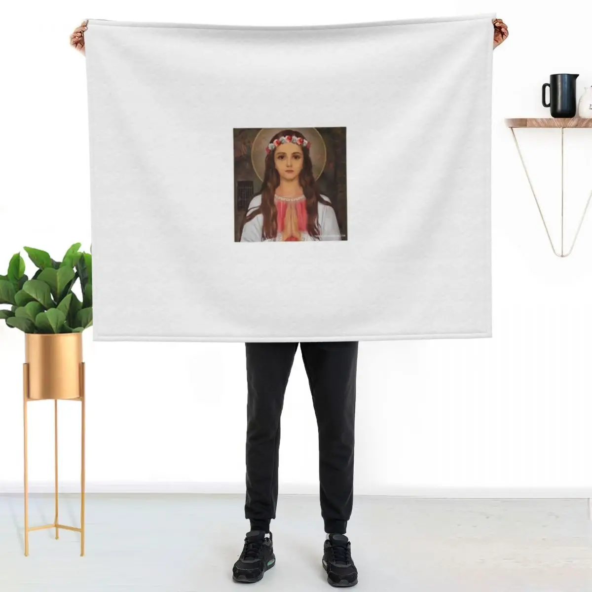 Saint Philomena Throw Blanket Baby Furrys Blankets For Sofas Bed Fashionable christmas decoration Warm Blankets