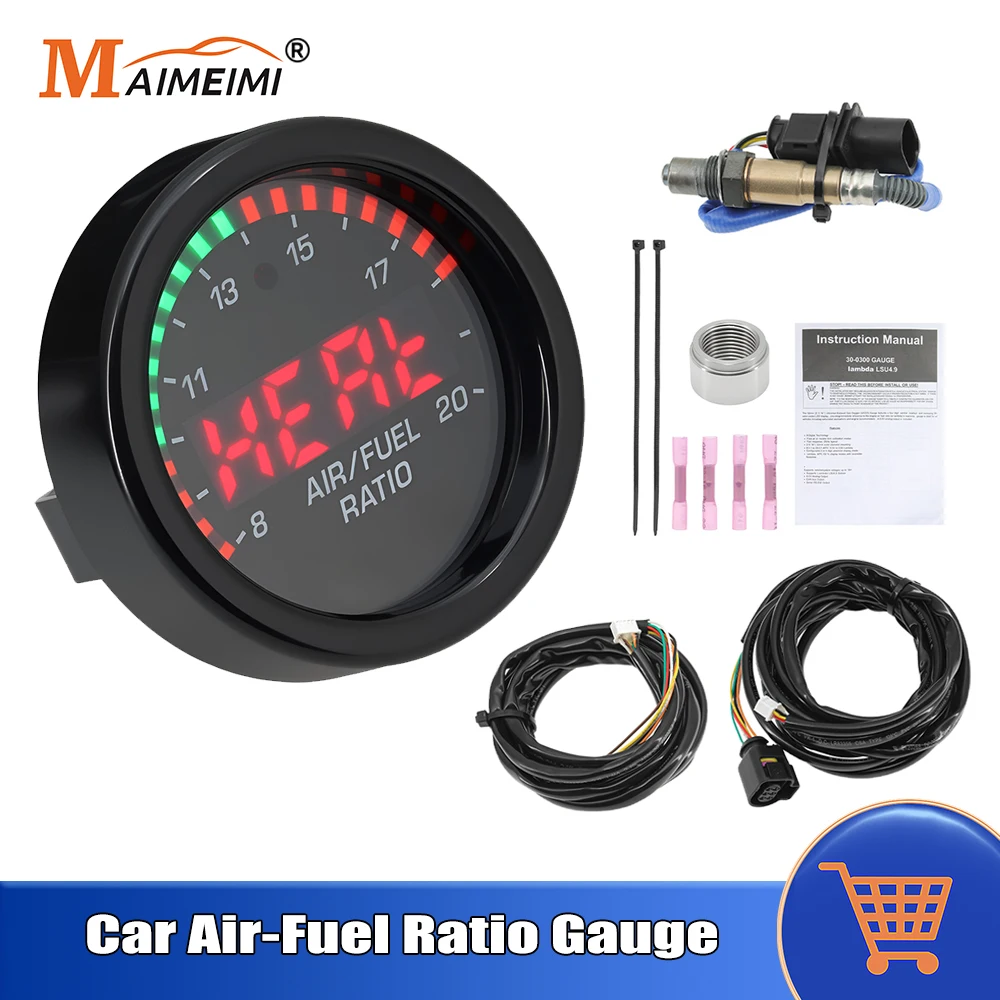 52mm Car Air Fuel Ratio Gauge Kit Oxygen Sensor 30-0300 X-Series O2 Air-Fuel Ratio Controller Guage For Sticker AFR Meter