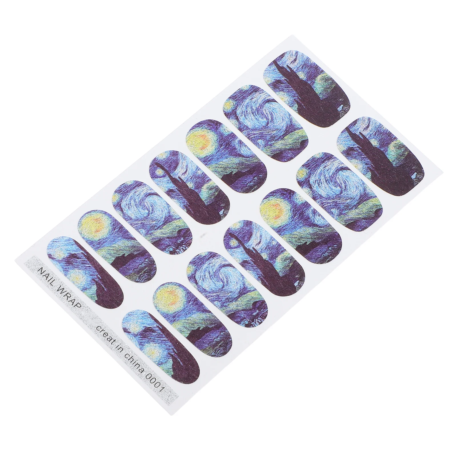 

Blue Stickers Art Decals 14.5*7.5Cm Waterproof For Salon Home Use Nail Wraps Nail Art Stickers