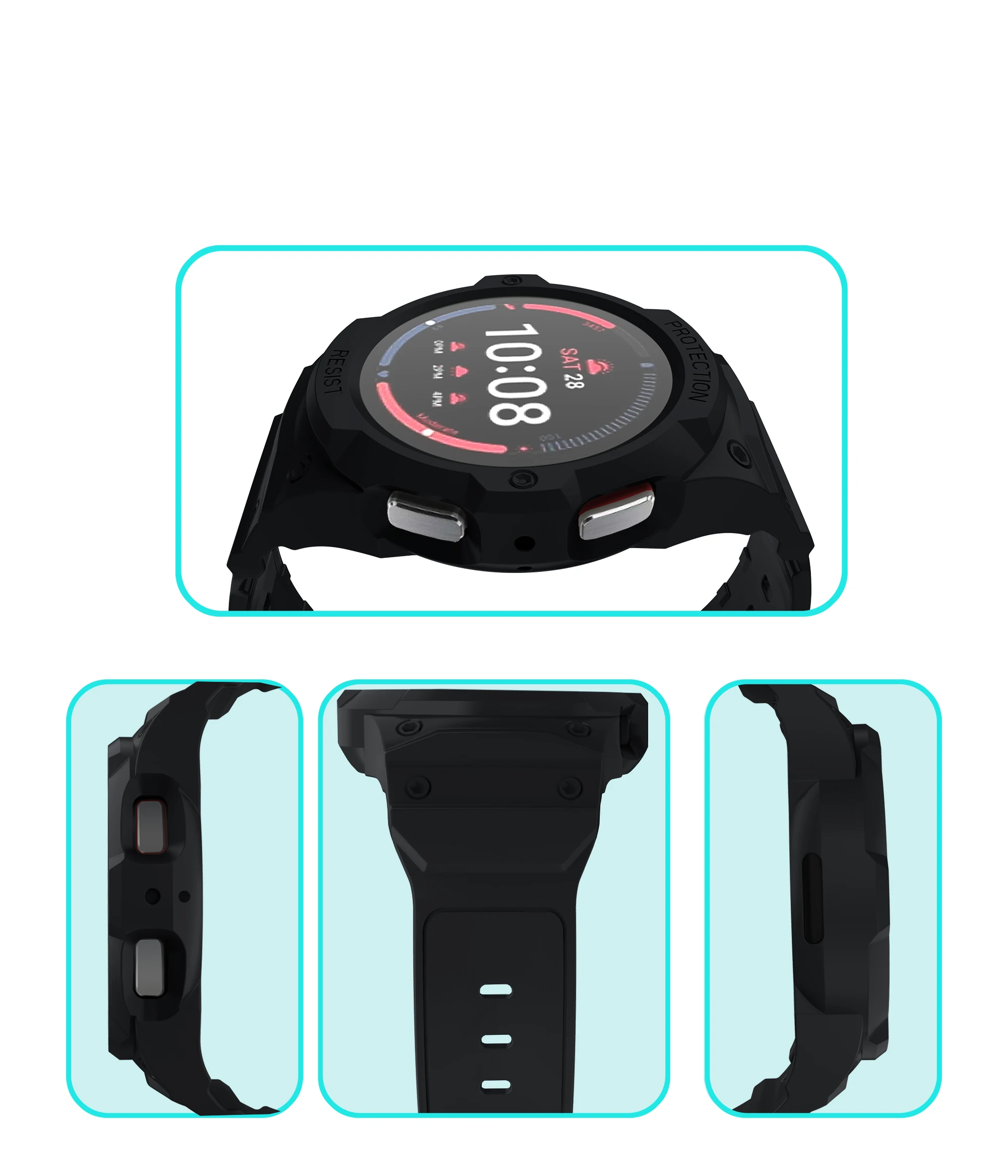 เคสป้องกันกรอบ TPU สายนาฬิกาข้อมือสำหรับ Samsung Galaxy Watch 7/6/5/4/FE 40มม. 44มม.