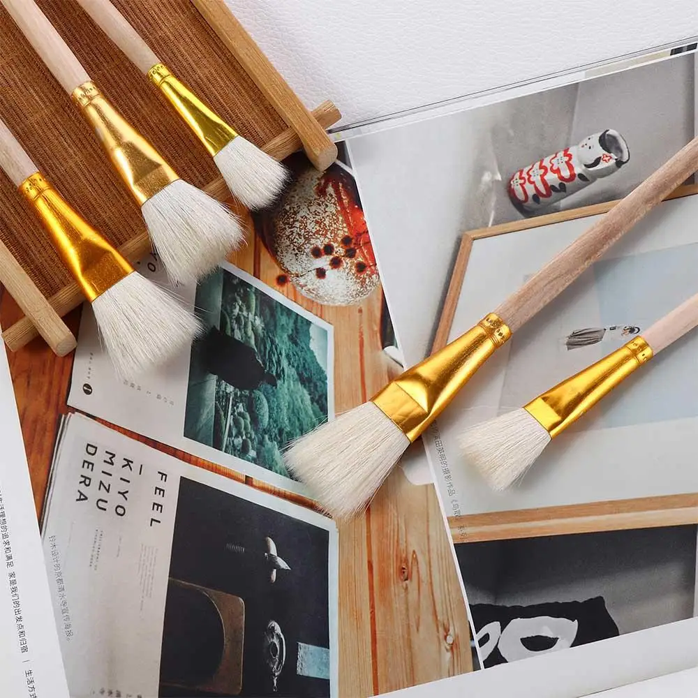 Round High Quality Brush Set Bristle 10pcs Wool Watercolor Painting Acrylic Oil Painting Paint Brushes