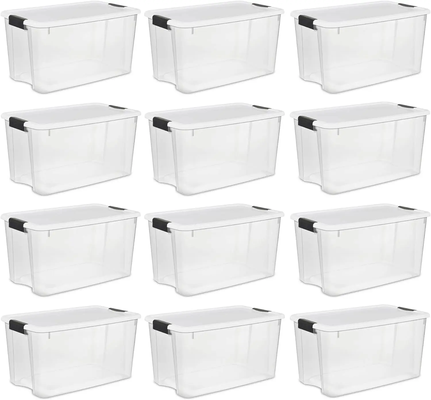 

Sterilite 70 Qt Ultra Latch Box, Stackable Storage Bin with Lid, Plastic Container with Heavy Duty Latches to Organize,