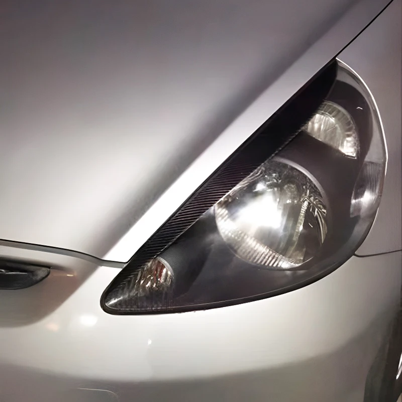 Real Carbon Fiber Car Headlight Eyelid Cover for Honda FIT Jazz 2001 - 2007 GD3 Front Lamp Eyebrows Decorative Sticker GD1 view 5