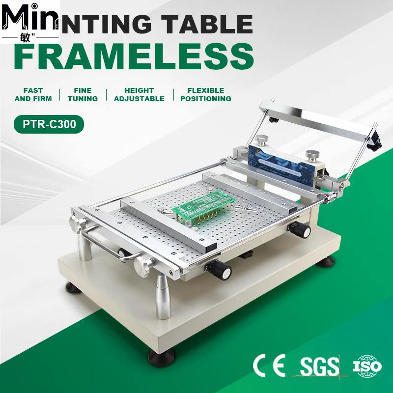Adjustable Frameless Solder Paste Screen Printing Manual SMT Stencil Printer Platform for PCB Printing Application