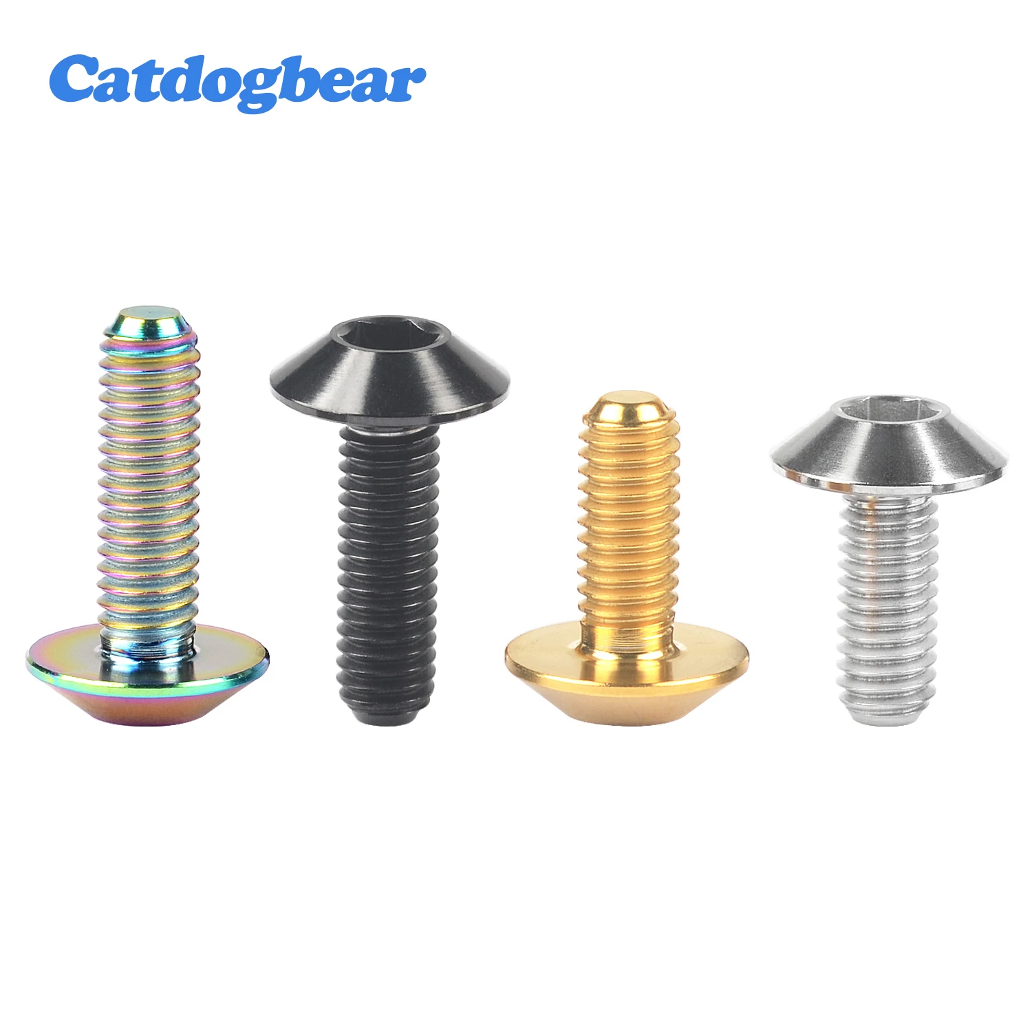 

Catdogbear 4PcsTitanium Bolt M6x12 15 20mm Button Allen Hex Head Screws for Motor Bike Disc