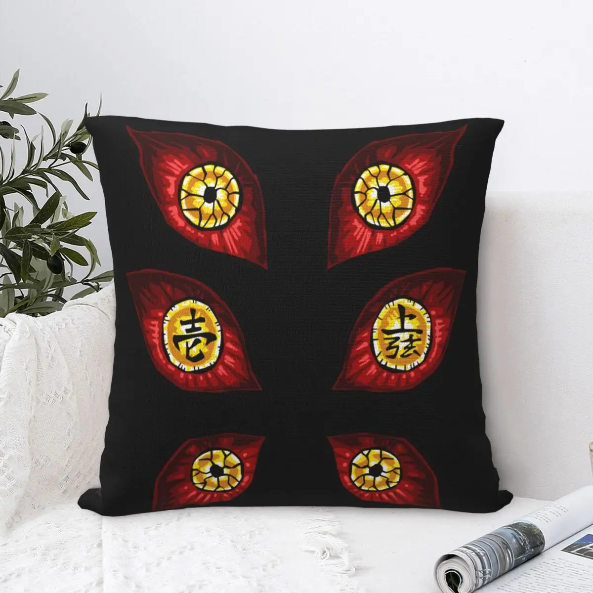 

Moon Eyes Demon Slayer Printed Pillowcases Cushion Cover Pillow Covers Warm Home Decoration Square Multi-Size