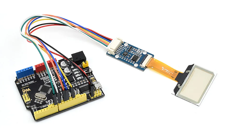 Waveshare 1.51인치 투명 OLED 모듈 128×64 SPI/I2C 하늘색 디스플레이는 Raspberry Pi/Arduino용 예시와 함께 제공됩니다.