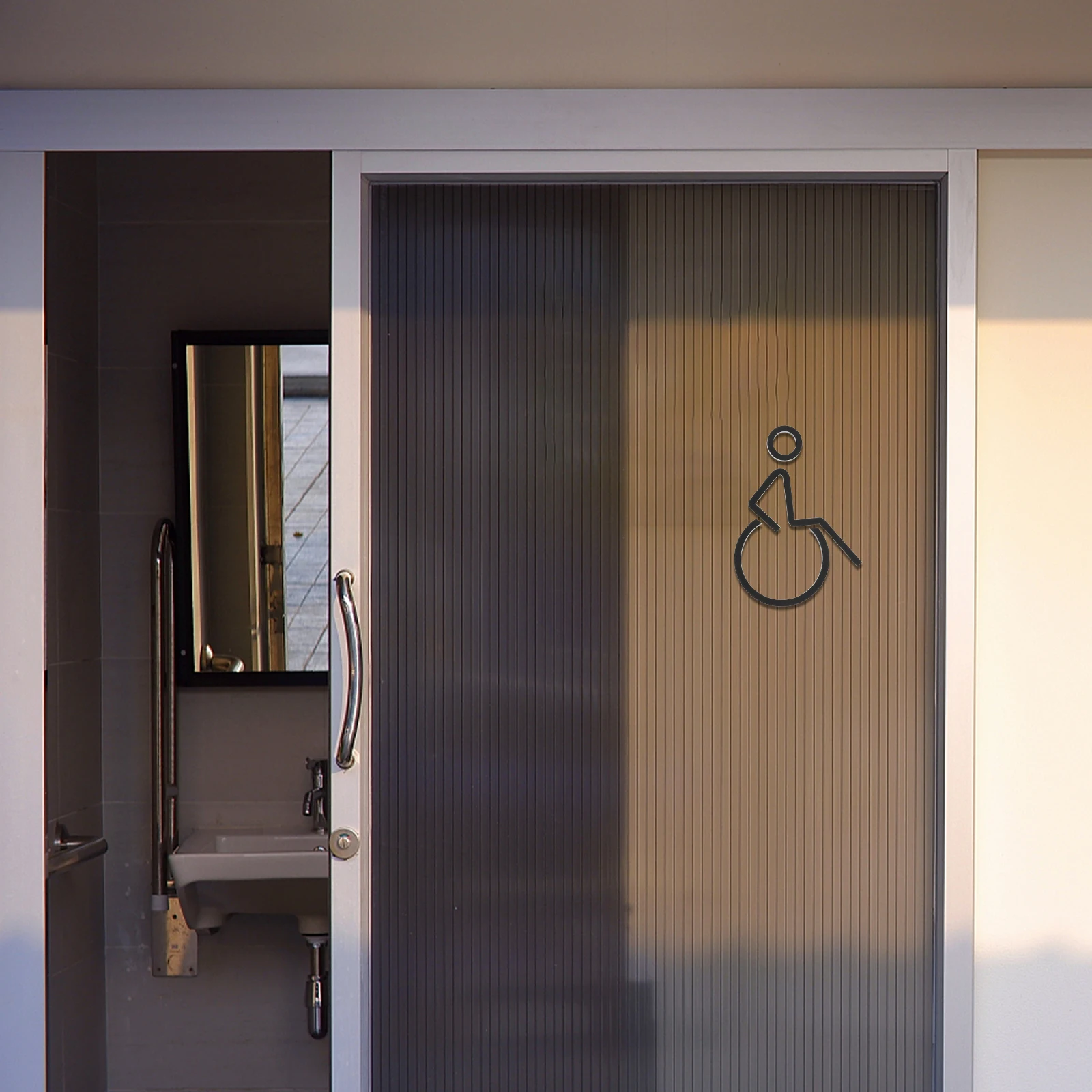 

Accessible Bathroom Signage Disabled Wheelchair Symbol Restroom Sign Black Acrylic Material Easy Install Toilet Direction