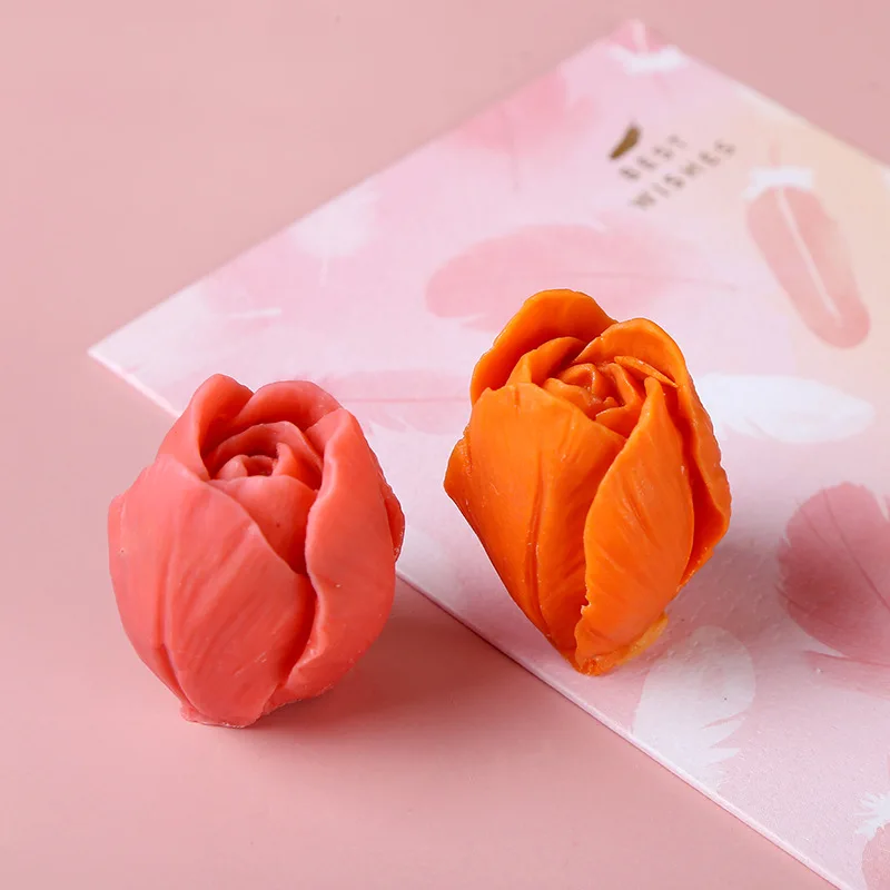 Tulip Scented Candle Silicone Mold DIY Flower Diffuser Soap Cake Baking Decoration Plaster Mold