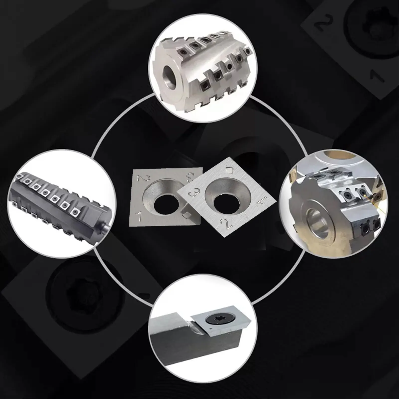 

12mm Long X 12mm Wide X 2.2mm Thick Square Inserts Woodturning Cutting Tool Accessories Cnc Four Cutting Edges