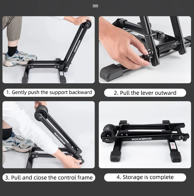 ROCKBROS Lokaler Versand Fahrradständer, Aufbewahrung, Innenbereich, Boden, Straßen- und MTB-Fahrrad-Parkständer, Fahrradständer, Zubehör – Detail 11