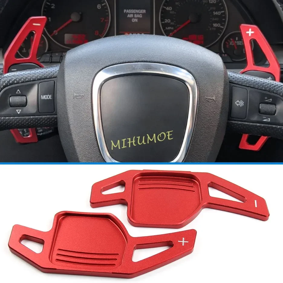 

Aluminum Interior Steering Wheel Paddle Shifter Gear Shift Extension For Audi A3 A4 B8 A5 A6 C7 A7 A8 Q3 Q5 TT Red