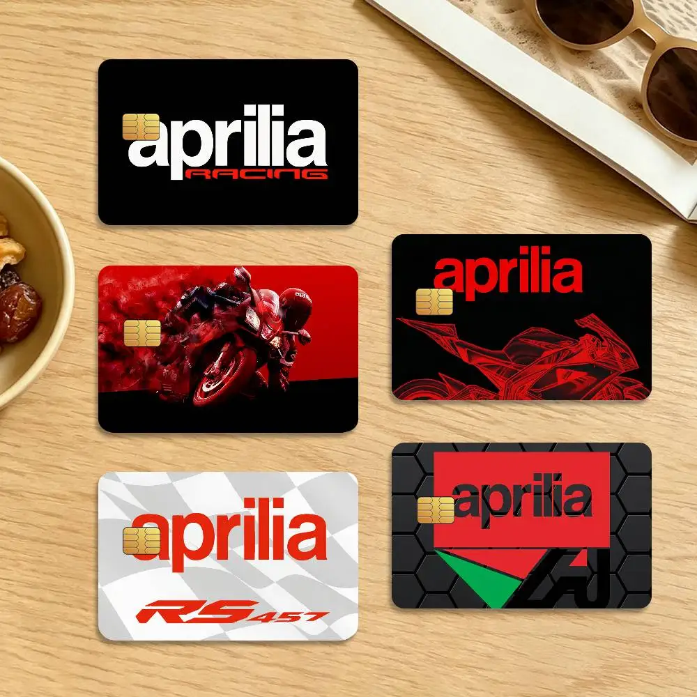 Fashion A-Aprilia Cool Motorcyle 4Pcs Waterproof Scratch Resistant Card Skin Stickers Fashion Decorative for Credit Debit Bank