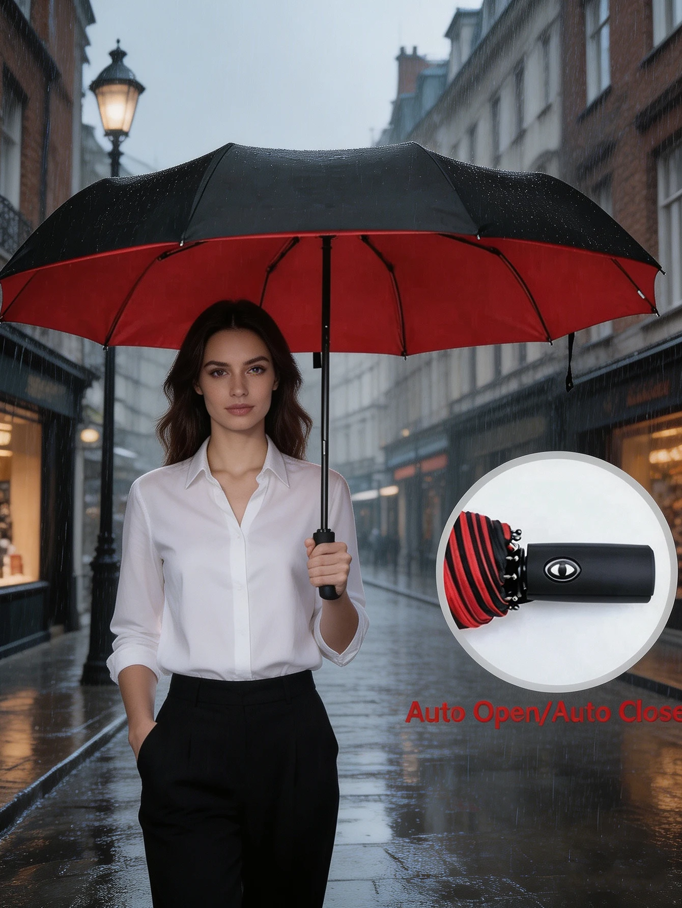Double-Layer Large Business Folding Umbrella for Men Windproof Sturdy Water-Resistant UV Sunshade Sturdy And Durable