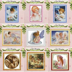 Baby Girl Angel Patterns Counted Cross Stitch Set 11CT 14CT 16CT Stamped DMC Cross-stitch Kit Embroidery Needlework Home Decor